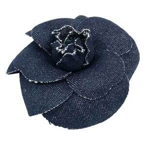 Chanel Camellia Corsage Brooch Denim #256807C55B